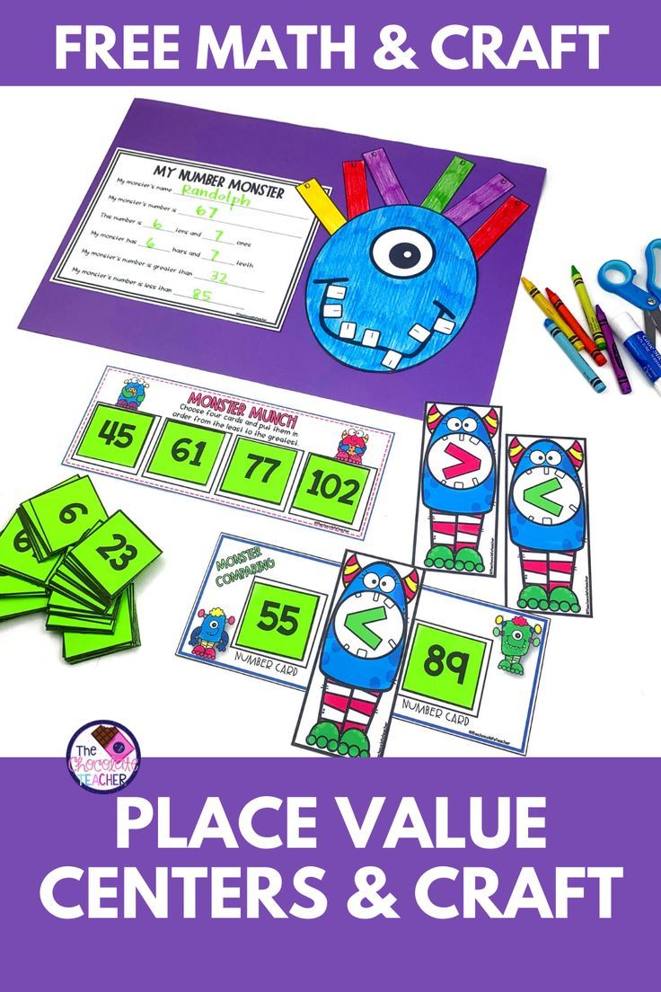 place value centers and crafts for kids to practice numbers