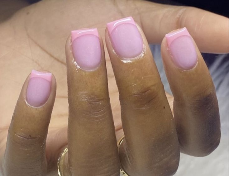 Short Coloured French Tip Nails, Shirt Square French Tip Nails, Short Nails Natural, Drip Nails, Girly Acrylic Nails, Work Nails, Casual Nails, Dope Nail Designs, Simple Acrylic Nails