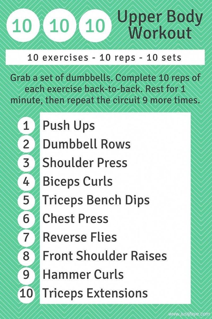 the 10 - minute upper body workout for beginners is shown in green and white