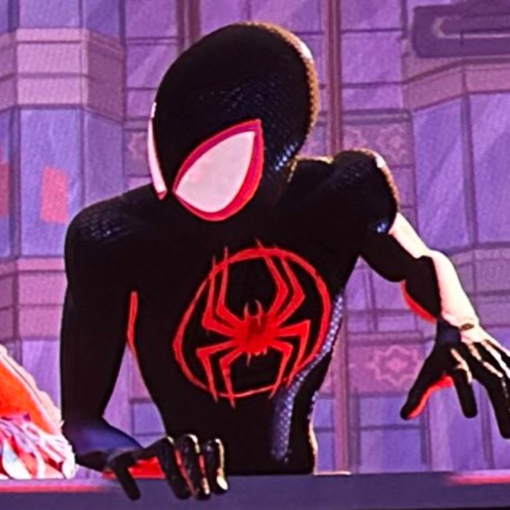 spider - man into the spider verse is shown in this scene from disney's animated movie