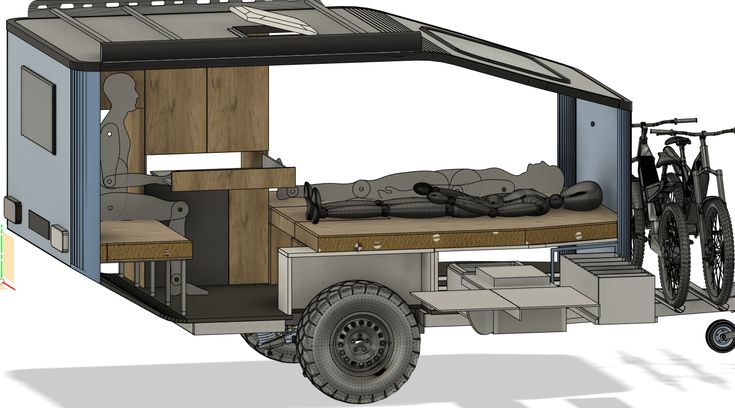 an image of a truck with a bed and bike attached to it