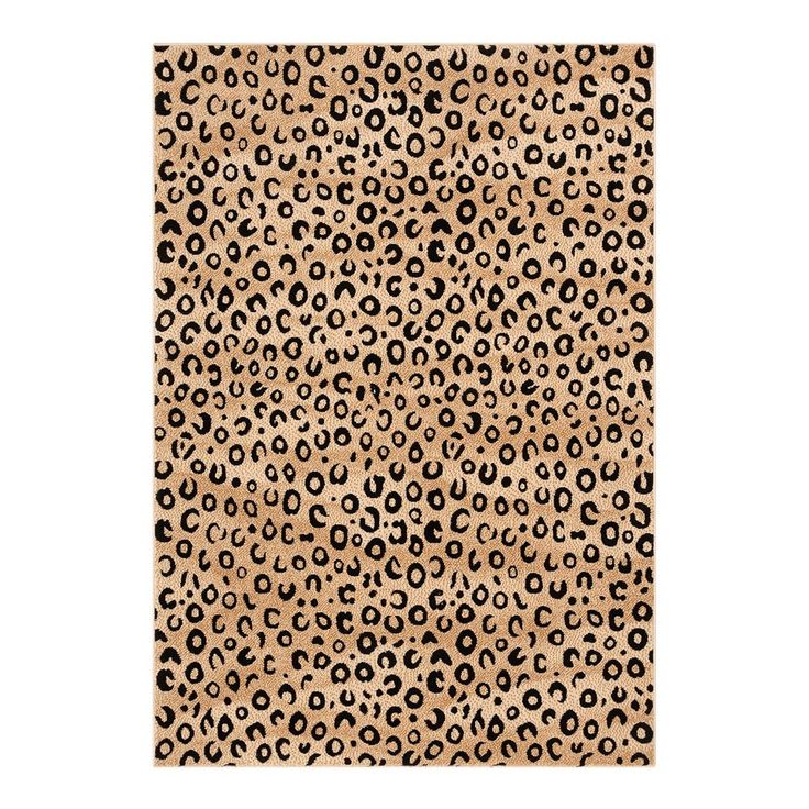 an animal print rug with black and brown spots