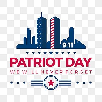 a patriotic day logo with the city in the background