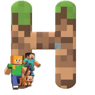 the letter h is made up of people standing next to each other in minecraft