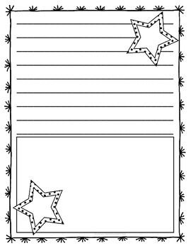 a blank paper with stars and lines on the bottom, which are lined up in two rows