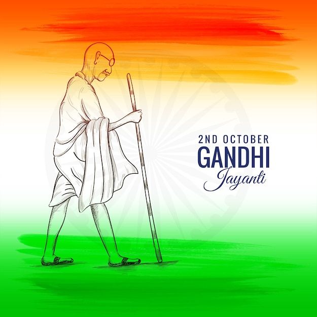 Free vector 2nd october or gandhi jayant... | Free Vector #Freepik #freevector #india #india-flag #indian-independence #india-culture 2nd October Gandhi Jayanti Drawing, Gandhi Jayanti Drawing, Civil Engineering Logo, 2 October Gandhi Jayanti, Mahatma Gandhi Jayanti, 2nd October, National Festival, Happy Gandhi Jayanti, Gandhi Jayanti