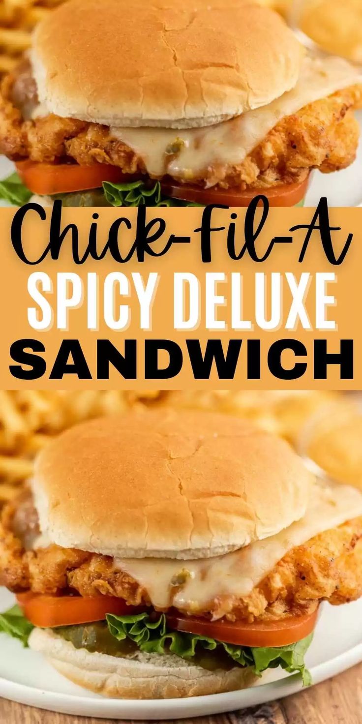 chicken fil - a spicy deluxe sandwich on a white plate