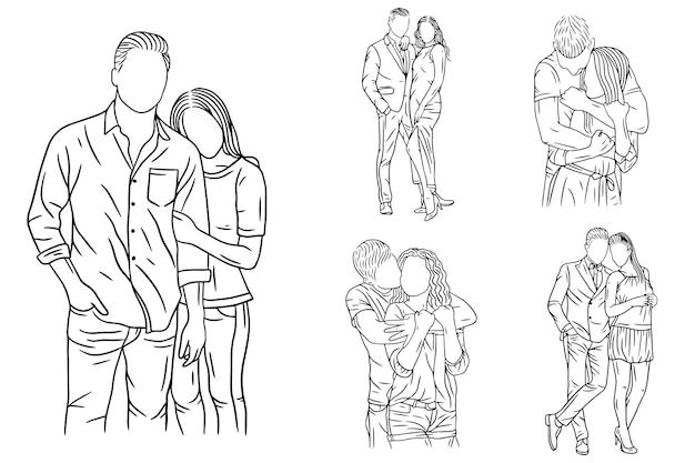 a line drawing of people hugging each other