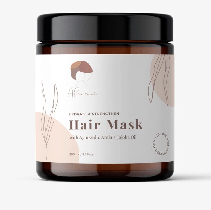 a jar of hair mask on a white background