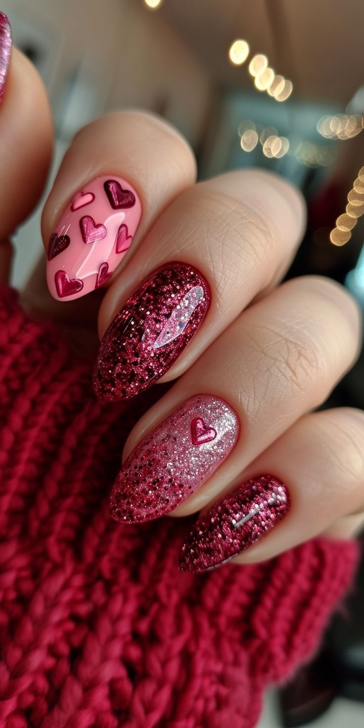 Valentines Day Glitter Nails, Fav Products, Valentine Nail Art, Nails Valentines, Valentine Nails, Pearl Nails, Thanksgiving Nails, Her Nails, Kandy