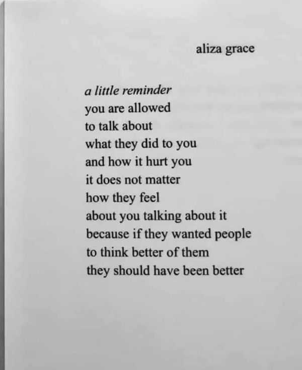 an open book with black and white writing on the pages that read,'a little reminder you are allowed to talk about what they did hurt you and how it matter