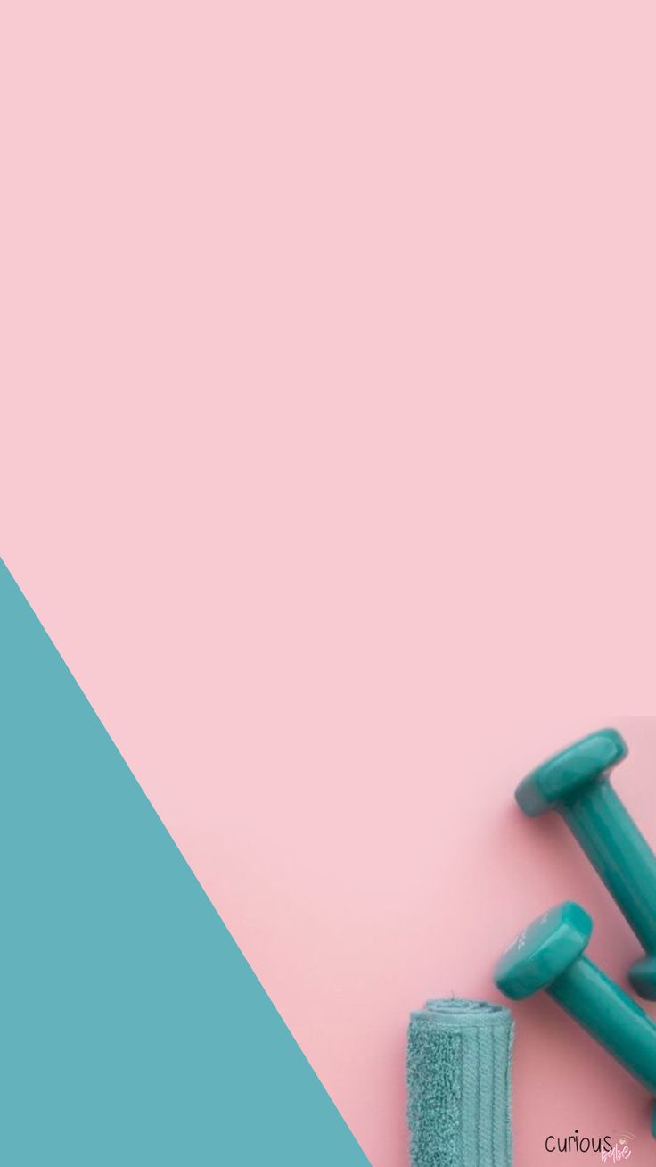 a pair of green dumbs on top of a pink and blue background with the word cutout