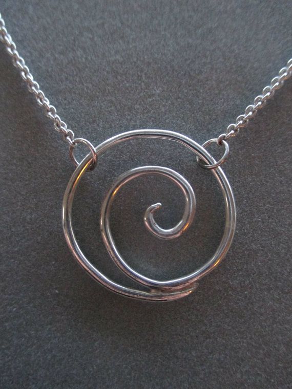 Sterling Silver Spiral Pendant by RichelleJewelry on Etsy Nickel-free Sterling Silver Swirl Necklace, Spiral Wire Wrapped Sterling Silver Necklace, Hand Forged Silver Swirl Jewelry, Hand Forged Silver Spiral Necklace, Spiral Pendant, Harrisburg Pa, Diy Wire Jewelry, Jewelry Studio, Statement Pendant