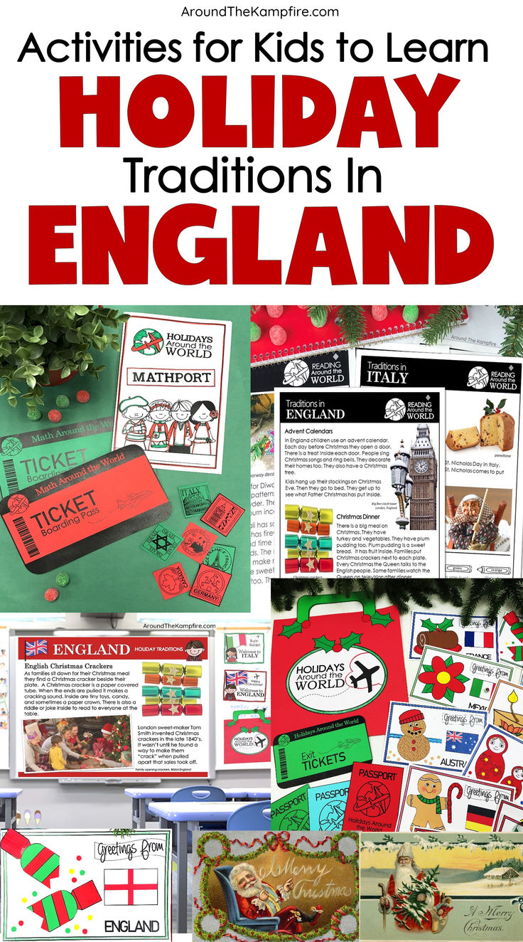 holiday traditions in England activities and crafts for kids Christmas In England Traditions, Colonial Christmas Crafts For Kids, Boxing Day Crafts For Kids, Christmas In Ireland For Kids, England Christmas Crafts For Kids, Christmas In England For Kids, Christmas Around The World Activities, Holidays Around The World Activities, Holiday Celebrations Around The World