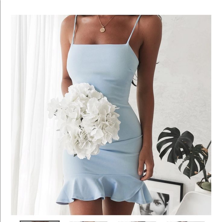 Order Online Love Too Small For Me Big Blue Dress, Light Blue Hoco Dress, Blue Hoco Dress, Tight Blue Dress, One Strap Dresses, Hamptons Dress, Tight Dress Outfit, Baby Blue Dresses, Elegant Mini Dress