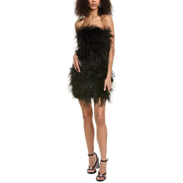 Color/Pattern: Black Approximately 33in From Shoulder To Hem Model Is 5'10 And Is Wearing A Size Small. Measurements May Vary Slightly By Size. Design Details: Feathered Strapless Design Center Back Zipper With Hook-And-Eye Closure 80% Turkey Feathers, 20% Ostrich Feathers Dry Clean Only Imported Flirty Sheath Mini Dress For Cocktail, Black Mini Dress For Summer Dinner, Black Knee-length Cocktail Mini Dress, Black Sheath Mini Dress For Dinner, Black Flirty Mini Dress For Cocktail, Glamorous Knee-length Black Mini Dress, Flirty Black Mini Dress For Cocktail, Flirty Black Mini Cocktail Dress, Black Mini Dress For Spring Cocktail