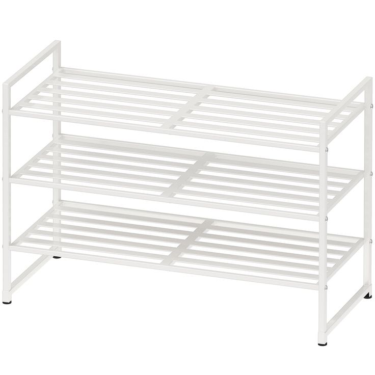 a white shelf with four shelves on each side