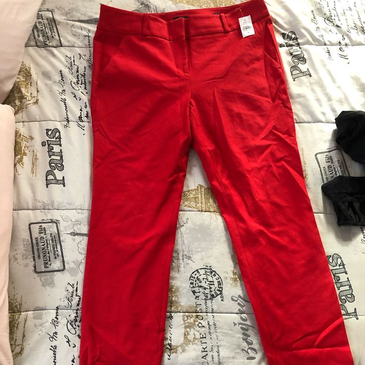 Brand New Loft Brand Pants With Tags, Size 10. Beautiful Red Vibrant Color, Perfect For Valentine’s Day Coming Up Or For On A Daily Basis. Beautiful Color And Great Quality. Red Stretch Pants For Office, Red Office Trousers, Red Tapered Leg Pants For Work, Red Tapered Leg Workwear Pants, Red Straight Dress Pants For Office, Red Straight Dress Pants For The Office, Red Office Pants For Spring, Red Ankle-length Pants For Workwear, Red Straight Pants For Office