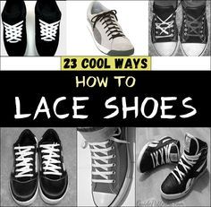 23 Cool Ways to Lace Shoes Shoe Lace Patterns Custom, High Top Shoe Lace Patterns, High Top Lace Patterns, Cool Way To Lace Shoes, Lace Shoes Unique, How To Lace Up Shoes, Different Shoe Lace Styles, Cool Lace Patterns For Shoes, Different Ways To Tie Shoes Lace