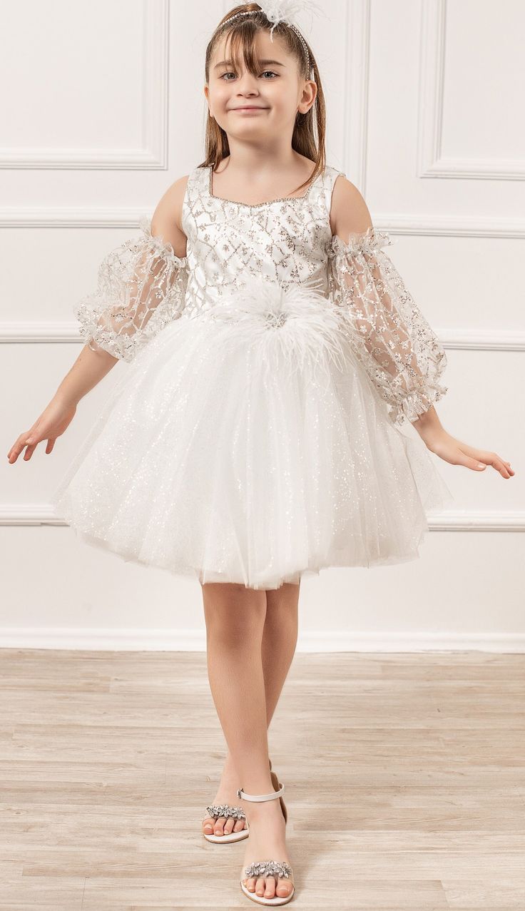 The upper body of our dress has a glitter print and crystal tulle and glitter tulle are used. A feather buckle is used on the front and a stone chain is used on the back. The lining is made of cotton fabric, it is suitable for children's body sensitivity and does not cause sweating or burning. Elegant Embellished Tutu Dress For Dress-up, Embellished Tulle Dress For Dress-up Occasions, Embellished Fitted Tutu Dress For Party, Fitted Embellished Tutu Dress For Party, Elegant Holiday Sequin Dress For Dress-up, Elegant Embellished Glitter Tulle Evening Dress, Elegant Embellished Evening Dress In Glitter Tulle, Elegant Holiday Sequin Dress, Elegant Embellished Evening Dress With Glitter Tulle