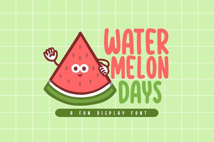 a watermelon cartoon character with the words water melon days