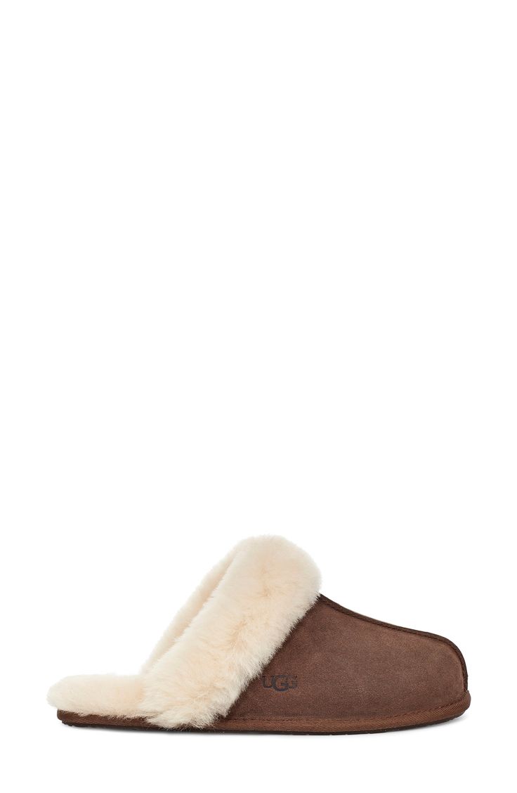 This comfy, water-resistant suede slipper is trimmed and lined with genuine shearling. Style Name:UGG Scuffette Ii Slipper (Women). Style Number: 223442. Classic Sheepskin Slippers With Suede Lining, Classic Slippers With Sheepskin And Suede Lining, Winter Sheepskin Slippers With Suede Lining, Shearling Slip-on Slippers With Faux Fur Lining, Shearling Slippers With Suede Lining, Leather Slip-on Slippers With Faux Fur Lining, Leather Slippers With Faux Fur Lining, Brown Shearling Indoor Slippers, Brown Shearling Slippers With Faux Fur Lining