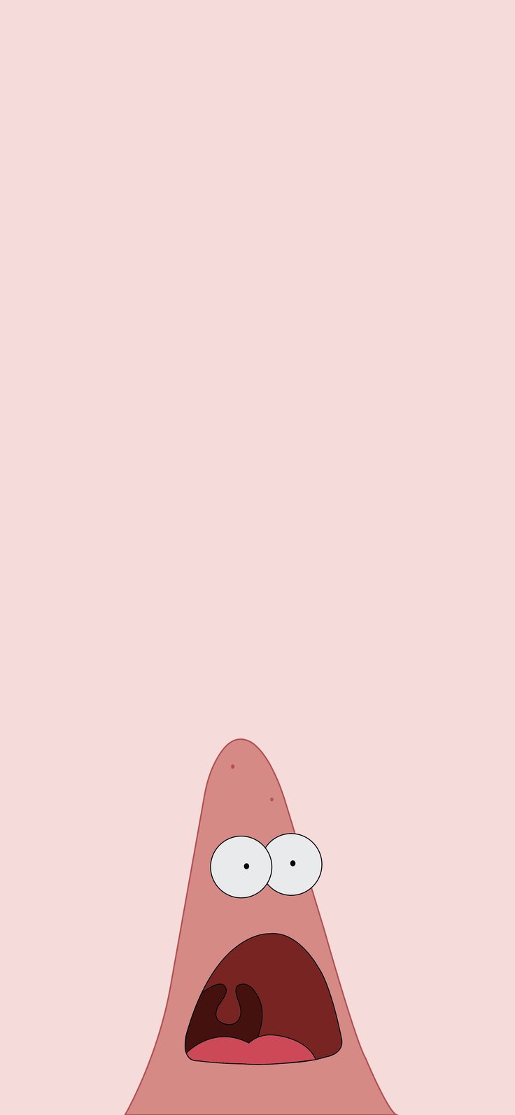 a pink wallpaper with an image of a cartoon character on it's face