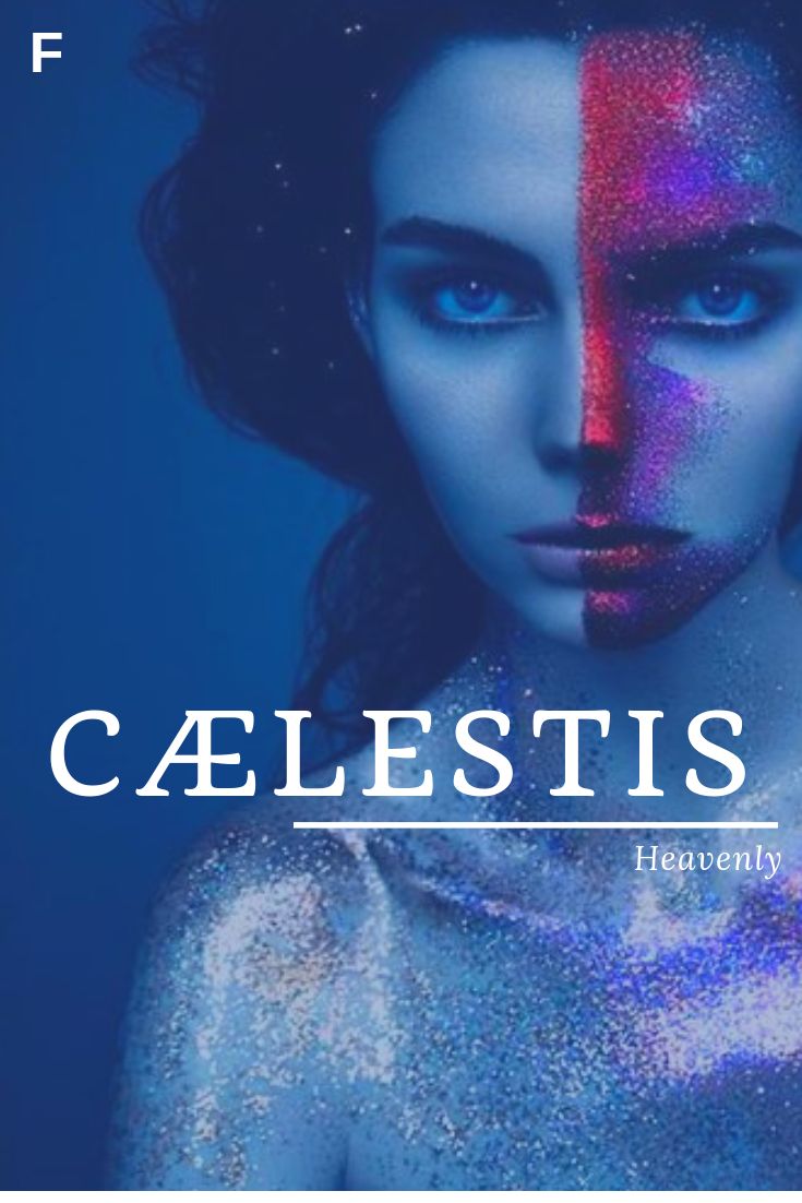 a woman's face painted with glitter and the words celestis on it