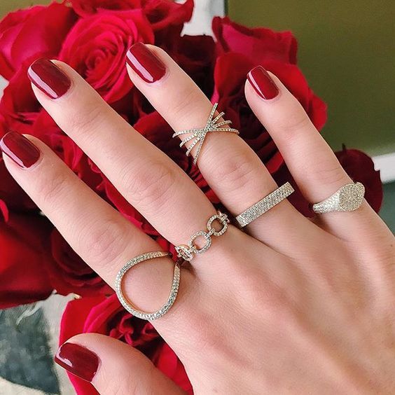 #Sara Jewel Rings, Rings Red, Bridal Nail Art, Instagram Jewelry, Nail Ring, Jewels Rings, Bridal Nails, Finger Rings, Rings For Girls