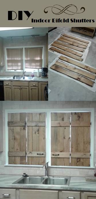 the kitchen cabinets are made out of wood planks