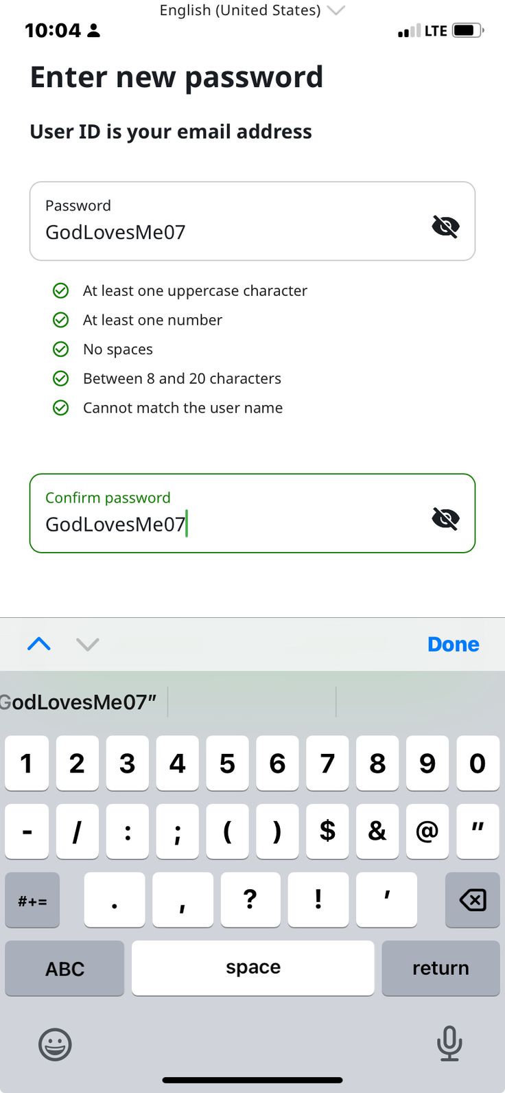 an iphone screen with the text enter new password and then click to add it