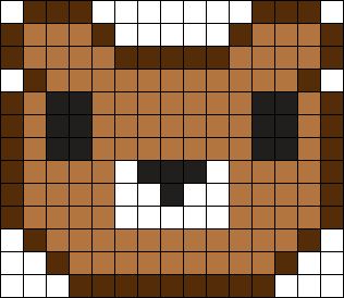 a pixellated image of a brown bear's face