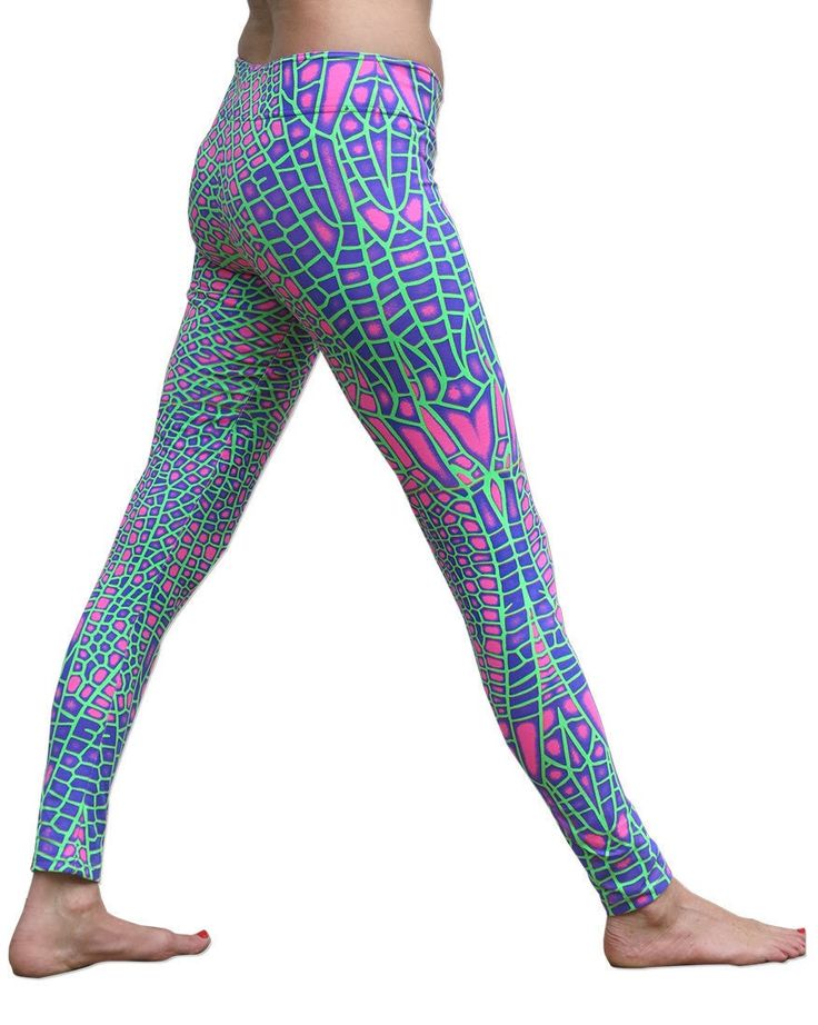 Free delivery to USA, Canada, UK, Europe, Australia & Japan! Wide waistband Leggings : Acid Dragonfly Eye catching Trippy all-over print cotton lycra leggings / tights / yoga-wear. UV Active ! Glows under blacklight. Cotton spandex material, (95% cotton, 5% lycra) Hand printed using silkscreen with fluorescent inks. Original artwork by Space Tribe. Shipping weight : 0.4 kg. Sizes : S/M & M/L. For full international size guide see last photo. DELIVERY. All goods are shipped from Bali. We Playful Stretch Activewear For Yoga, Playful Fitted Yoga Activewear, Playful Fitted Activewear For Yoga, Playful Fitted Yoga Bottoms, Playful Stretch Workout Leggings, Playful Stretch Multicolor Activewear, Playful Multicolor Stretch Activewear, Multicolor Fitted Footless Leggings, Playful Multicolor Fitted Tights