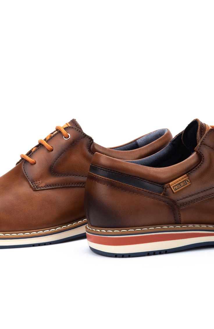 Contrasting laces elevate the look of this smooth leather derby designed for comfort. Lace-up style Leather upper/leather and textile lining/synthetic sole Imported Casual Oxford Shoes With Leather Lining, Casual Leather Derby Shoes With Brogue Detailing, Casual Leather Derby With Brogue Detailing, Casual Leather Derby Shoes For Business, Casual Leather Derby For Business Casual, Casual Leather Derby With Rubber Sole, Casual Oxfords With Leather Lining For Derby, Casual Leather Derby Shoes With Plain Toe, Casual Leather Derby Shoes With Leather Sole