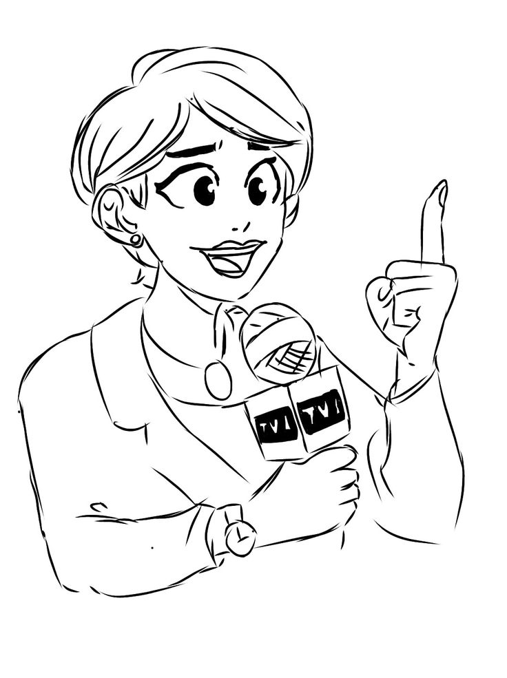 a cartoon character holding a microphone and giving the peace sign with her hand in front of her