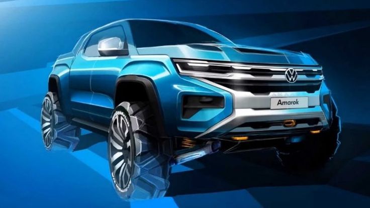 the new volkswagen pickup truck is shown in this rendering image from an artist's impression