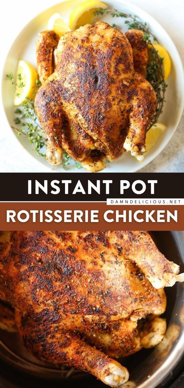 INSTANT POT ROTISSERIE CHICKEN, dinner ideas, chicken recipes Instant Pot Rotisserie Chicken, Rotisserie Chicken Recipe, Cooking Whole Chicken, Instant Pot Pasta Recipe, Whole Chicken Recipes, Best Instant Pot Recipe, Instant Pot Recipes Chicken, Rotisserie Chicken Recipes, Instant Pot Dinner Recipes