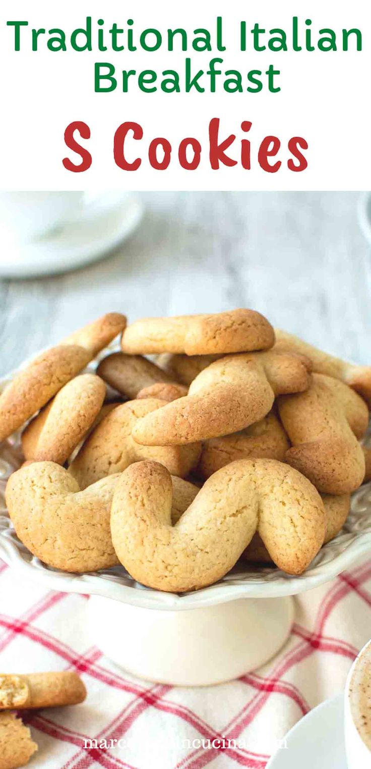 traditional italian breakfast cookies on a white plate