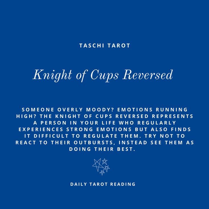 a blue book cover with the words knight cups reversed