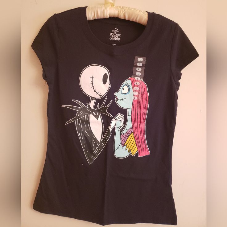 Brand New, Never Worn. Cute T-Shirt With Jack And Sally From Nightmare Before Christmas. Hat New With Tag As Well Never Worn. Sally From Nightmare Before Christmas, Paisley Top, Jack And Sally, Linen Tunic, Create T Shirt, Christmas Hat, Under Armour Women, Cute Tshirts, Western Shirts