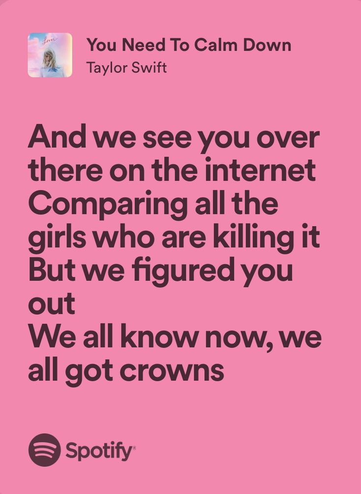 a pink background with the words, you need to calm down and we see you over there on the internet comparing all the girls who are killing it