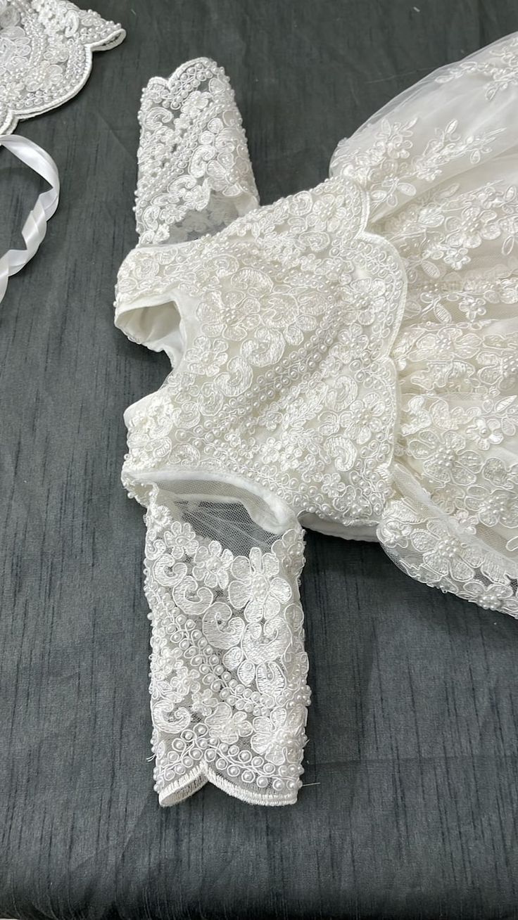 WHITE Christening Dress for Girl Baptism Dress Baby - Etsy Romania Elegant First Communion Dress With Lace Sleeves, Elegant First Communion Gown With Lace Sleeves, Elegant Gown With Lace Sleeves For First Communion, Fitted Long Sleeve Baptism Dress For Party, Elegant First Communion Dress With Pearl Embroidery, Elegant Baptism Dress With Fitted Bodice For Party, Elegant Fitted Baptism Dress With Lace Bodice, Elegant White Baptism Dress With Lace Sleeves, Elegant Long Sleeve Fitted Baptism Dress