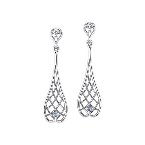 These whimsical white gold diamond earrings are created in America by the artisans at Jewelry Designs. Fun, delicate and easy to wear.Take a look! Diamond White Platinum Drop Earrings, Timeless Polished Diamond Earrings, Silver Diamond Earrings For Anniversary, Timeless Silver Diamond Earrings For Anniversary, Elegant Silver Diamond Earrings, Diamond White Platinum Dangle Earrings, Platinum Diamond Drop Earrings For Evening, Timeless Silver Drop Earrings, Timeless Silver Diamond Earrings For Pierced Ears