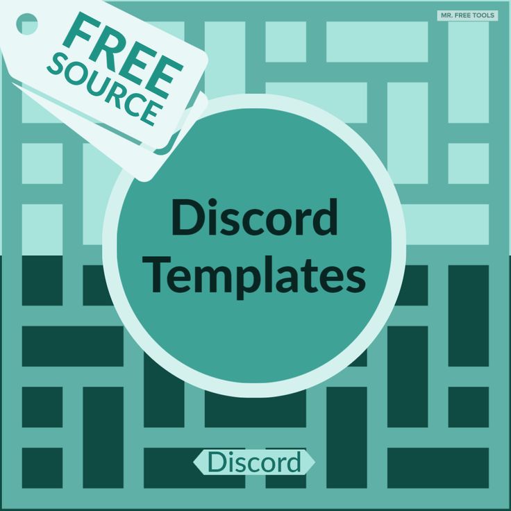 a poster with the words discord templates and a free source tag on it