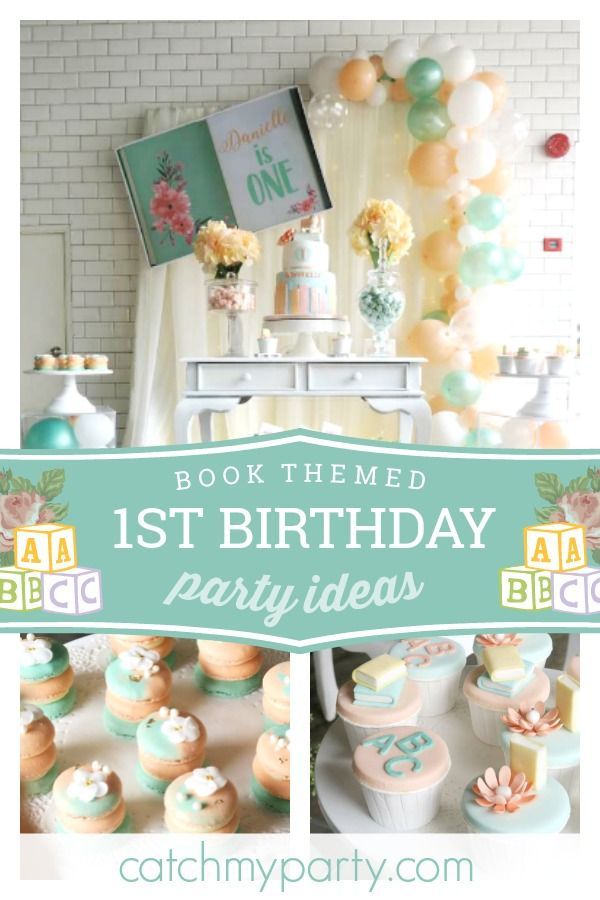 a birthday party with cupcakes and balloons