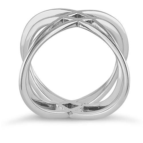 Top of ring height: 21.1mm

      Band width: 20mm

      Shank width: 6.4mm

    
 
       Metal:  925 sterling silver

      Plating: rhodium plated    (what is rhodium?) What is Rhodium? 
 
   If you're not familiar with Rhodium, it's a rare metal in the platinum   group, and at over $20,000 per KG, it's almost as expensive as Platinum! It's   ultra shiny with a very high "reflectance" rating. It is non-corrosive so it   will not tarnish or rust, and is not affected by sweat and body acids. I Fine Jewelry Sterling Silver Dome Ring In White Gold, White Gold Sterling Silver Dome Ring, Formal Silver Dome Ring In Fine Jewelry Style, Silver Dome Ring For Formal Occasions, Modern White Gold Dome Ring For Anniversary, Elegant Silver Dome Ring With Open Band, Modern Platinum Rings For Gift, Modern Platinum Rings For Gifts, Modern Sterling Silver Dome Promise Ring