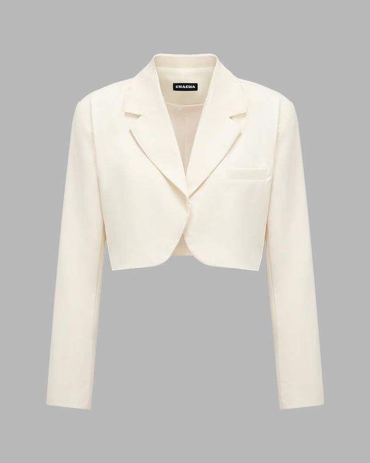 Details: Long-sleeve cropped blazer with front pocket designTop Length: CroppedSleeve Length: Long SleevesMaterials:95% Polyester + 5% Spandex Cropped Jacket For Office Wear In Fall, Semi-formal Cropped Spring Blazer, Semi-formal Cropped Blazer For Spring, Chic Cropped Jacket For Office Wear, Semi-formal Spring Cropped Jacket With Long Sleeves, Long Sleeve Cropped Jacket For Spring Semi-formal, Cropped Fitted Blazer For Business Casual, Fitted Cropped Blazer For Business Casual, Tailored Cropped Jacket For Business Casual