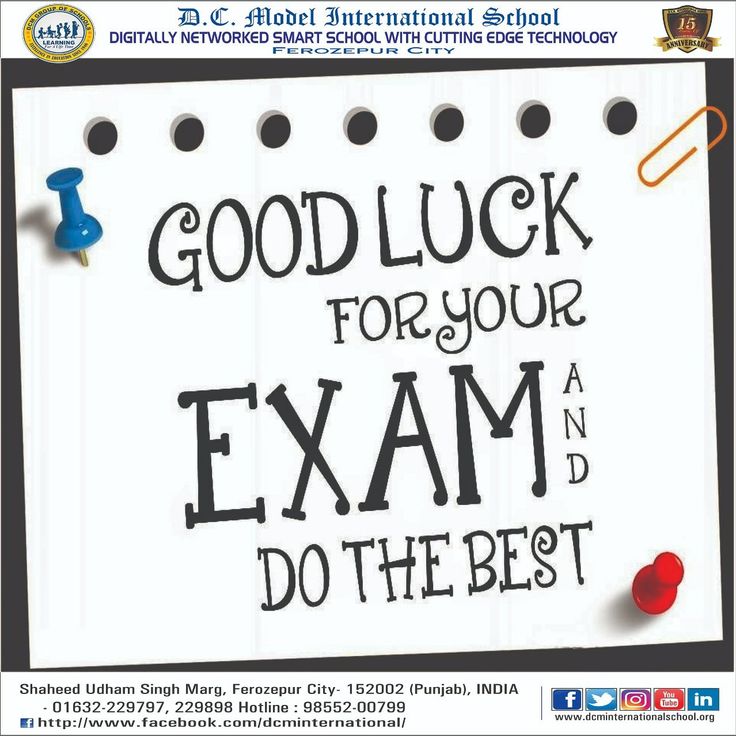 a sign that says good luck for your exam and do the best