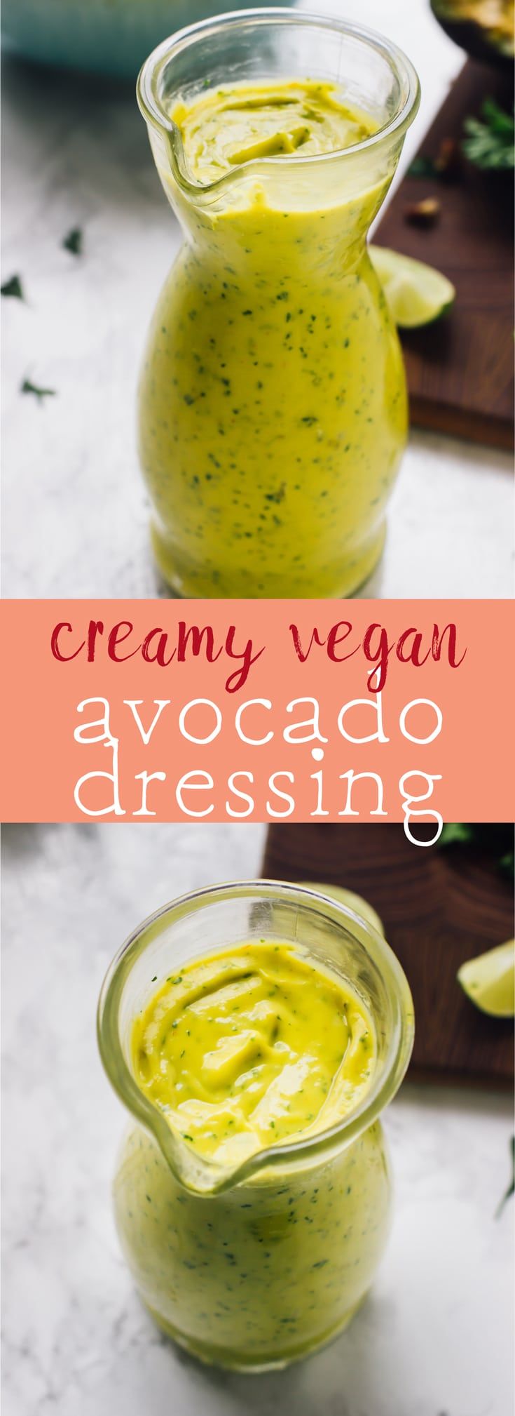 creamy vegan avocado dressing is the perfect way to use it for dipping