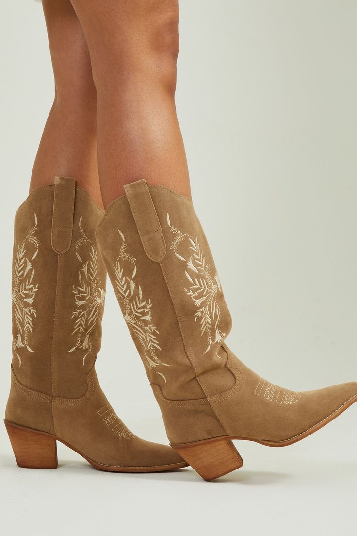 Flora Western Boots in Taupe | Altar'd State Mexican Boots For Women, Tan Western Boots, Butterfly Embroidery Pattern, Mexican Boots, Cowboy Silhouette, Cute Cowgirl Boots, Classic Cowboy, Unique Boots, Country Senior Pictures